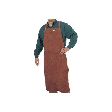 Weldas Bib, Premium Leather, Size: 36in. , Color: Lava Brown, Material: Side Split Cowhide 44-7136